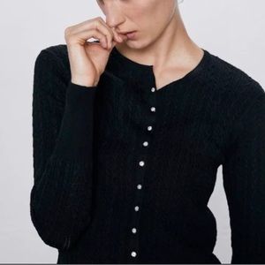 Zara Rhinestone Embellished Button
Down Cardigan